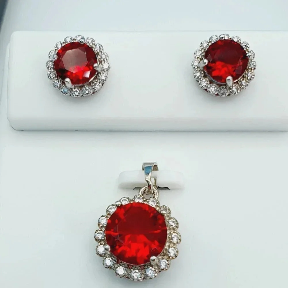 "925 Sterling Silver Cubic Zircon Jewelry Set, UU1P7A7049